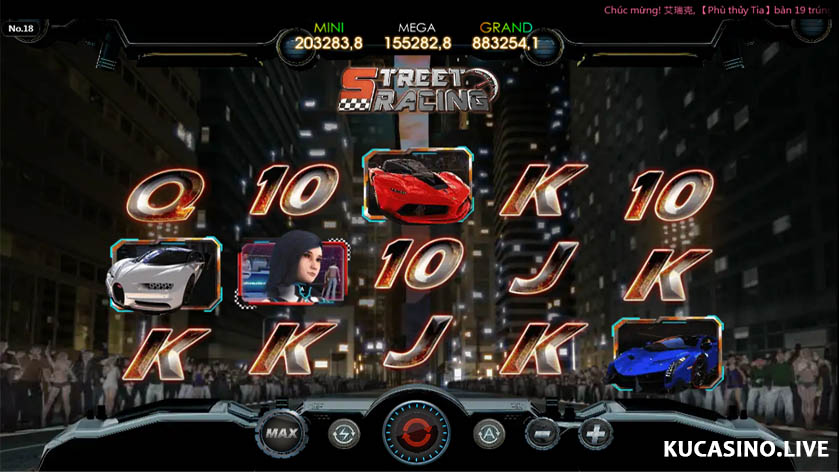 Đua xe đường phố ra mắt game slot tại nhà cái KU Casino